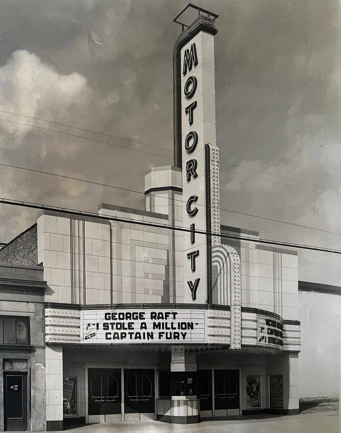 Motor City Theatre - MOTOR CITY THEATRE EXTERIOR PROMO PHOTO OL TAYLOR COMMERCIAL PHOTOG 1939